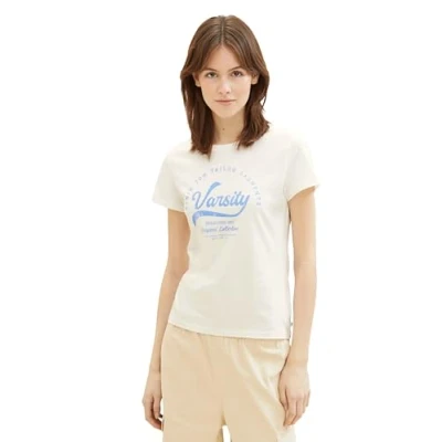 Abbildung von TOM Tailor Denim Tshirt print, Damen, Größe: XL, Gardenia white