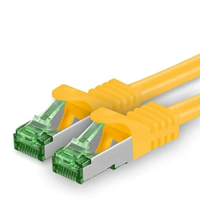 Abbildung von 1aTTack.de 5 M Cat.7 Netzwerk Kabel 1 Stück Cat7 Patch Lan Ethernet RJ45 10 Gbit/s (Alle Internetgeschwindigkeiten) Gelb Meter