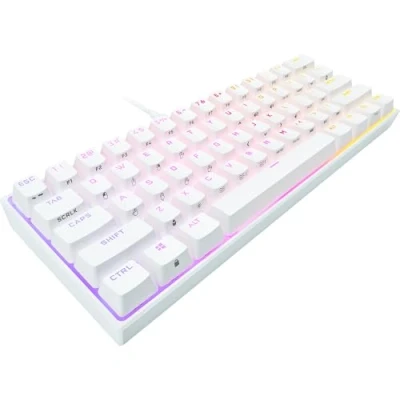 Abbildung von Corsair K65 RGB MINI 60% Mechanische Gaming Tastatur (Anpassbare Beleuchtung einzelner , CHERRY MX SPEED Tasten, PBT Double Shot Tastenkappen, AXON Technologie) QWERTZ, Weiß