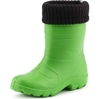 Abbildung von Ladeheid Kinder Mädchen Jungen federleichte Eva Thermo Gummistiefel gefüttert LA845KIDS (Grün375c/Schwarz, 25 EU)