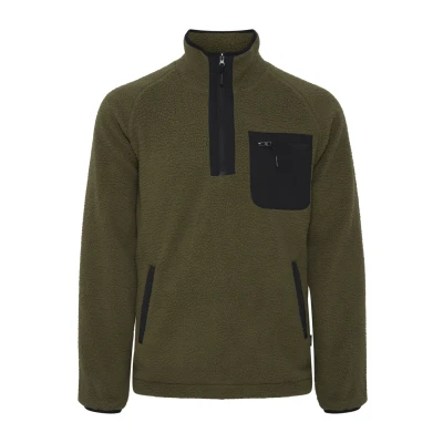 Abbildung von Indicode Jeans Trout Fleecepullover, Herren, Größe: Small, Army