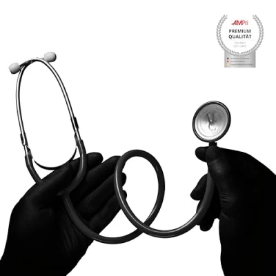 Abbildung von Flachkopf Stethoskop, Med Comfort, schwarz, 1 Stück Hochwertiges Stethoskop für Ärzte und Krankenschwestern