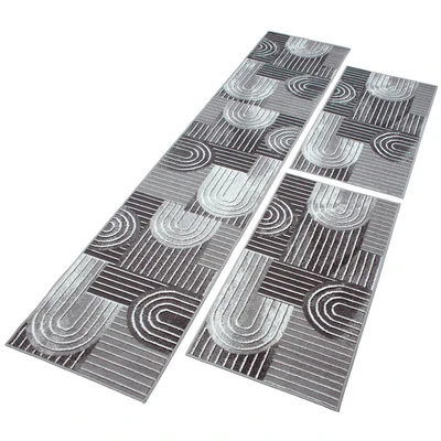 Abbildung von OTTO home Bettumrandung "Lyssandra" Höhe 8 mm 3 tlg. 3D-Effekt, softer Kurzflor, pflegeleicht, leichter Glanz, Scandi-Look