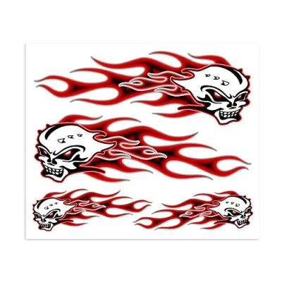 Abbildung von 4R Quattroerre.it 32106 Sticker Aufkleber Schädel Flammen, 20 x 24 cm