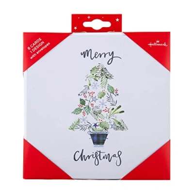 Abbildung von Hallmark Weihnachtskarten, traditionelles Baum Design, 8 Stück, 25572281, Weihnachtskarten Set