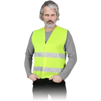 Abbildung von Ogrifox OX LUMI Warnweste Gelb Größe 3XL Sicherheitsweste Schutzweste Warnwesten Auto Fahrrad