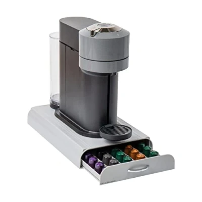 Abbildung von Mind Reader &#039;Anchor&#039; für 50 Nespresso Kapseln, Silber Kaffee Pod Storage Schublade