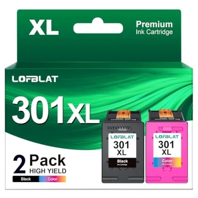 Abbildung von LOFBLAT 301XL Ersatz für HP 301 Druckerpatronen Multipack, Deskjet 1000 1050 1510 2050 2510 2540 3050 OfficeJet 2620 2622 Envy 4500 4502 5530 5532, 2 Pack
