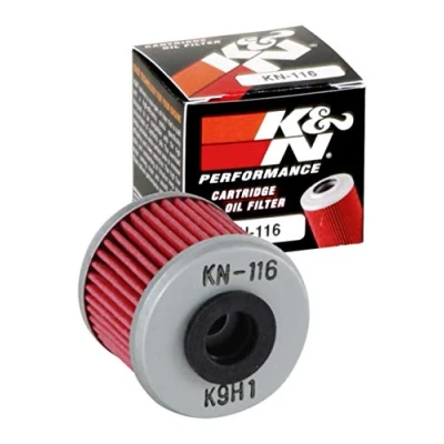 Abbildung von K&amp;N Powersports Ölfilter Kartusche 40x35mm kompatibel mit Honda, Polaris, Husqvarna, HM Moto (KN 116), Rot