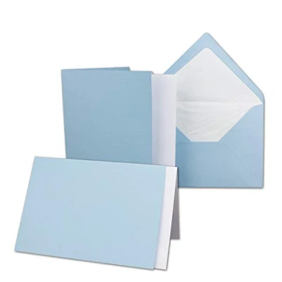 Abbildung von 10 x Kartenpaket mit gefütterten Brief Umschlägen und Einleger gerippt DIN A6/C6 Dunkelrot 10,5 14,8 cm Nassklebung NEUSER PAPIER
