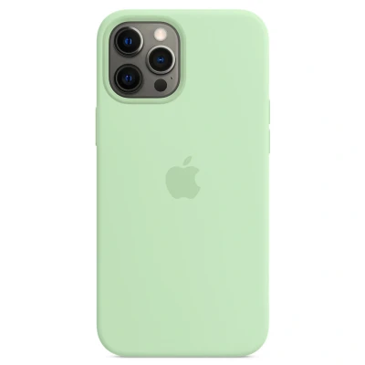 Abbildung von Apple iPhone 12 Pro Max Hülle MagSafe Silikon Original Soft Case/Backcover Handyhülle Grün