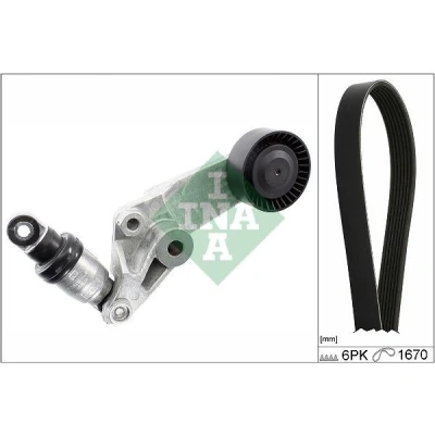 Abbildung von INA 529 0474 10 Keilrippenriemensatz Generatorfreilauf prüfen und ggf. erneuern TOYOTA: Corolla IX Hatchback