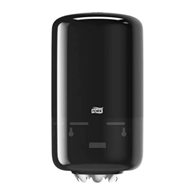 Abbildung von Tork 558008 Mini Innenabrollungsspender für M1 Papierwischtücher im Elevation Design / Wischtuchspender hygienische Einzeltuchentnahme in Schwarz
