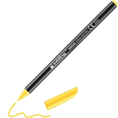 Abbildung von edding 1200 Fasermaler fein gelb 1 Stift Rundspitze mm Filzstift zum Zeichnen und Schreiben für Schule, Mandala