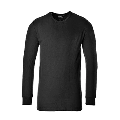 Abbildung von Portwest Langarm Thermo T Shirt, Größe: L, Farbe: Schwarz, B123BKRL