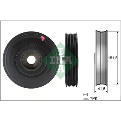 Abbildung von INA 544 0088 10 Kurbelwellenriemenscheibe 151,50 RENAULT: SCENIC 2, 3, MEGANE 2 Kombi