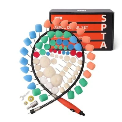 Abbildung von Detail polier polierschwamm SPTA Mini Polierpolierschwamm Polierkissen Schwammset und Polierpelzpolierset Polierplatten Kit für Bohrer Poliermaschine Schleifmaschine Multifunktionswerkzeug