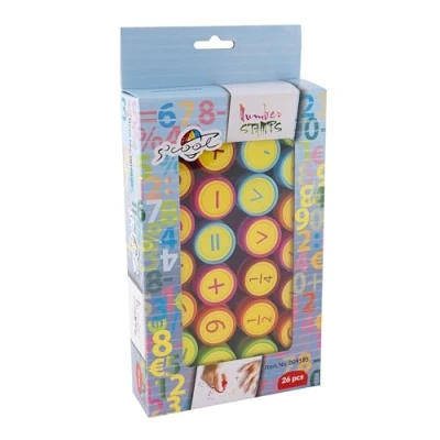 Abbildung von SCHOOL EDUCATION CREATIVE SO COOL S&#039;cool Selbstfärbende Stempel Kinder Spielzeugstempel Stempelset Lernhilfestempel Mit Zahlen Verpackung 26 Stück