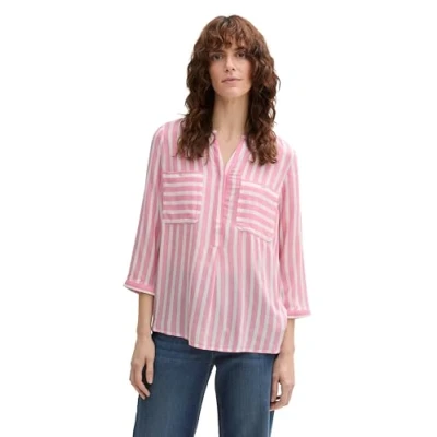 Abbildung von TOM Tailor Striped Bluse, Damen, Größe: 42, Bright rose
