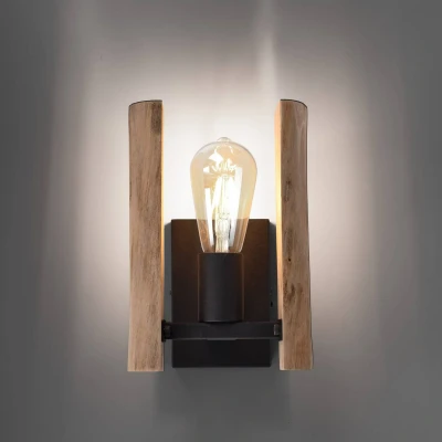 Abbildung von JUST LIGHT Wandleuchte »LOG«, 1 flammig, Leuchtmittel E27 ohne Leuchtmittel, ExklusiveE27