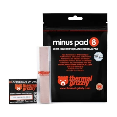 Abbildung von Thermal Grizzly Minus Pad 8 (120x20x2,0mm) Selbstklebendes Kühlendes Leitfähiges Wärmepad Elastisch und Anpassungsfähig, Silikon Thermopad CPU/GPU/PS4/PS5/Xbox