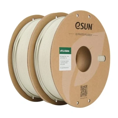Abbildung von eSUN Upgraded Matte PLA Filament 1.75mm, 3D Drucker Filament, glanzfreie Farbe, mattierte Textur, 1KG pro Spule, 2 Spulen für Drucker, Helles Khaki