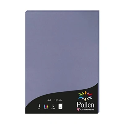 Abbildung von Clairefontaine 4219C Packung mit 50 Karten Pollen 120g, DIN A4, 21 x 29,7cm, Vergissmeinnicht