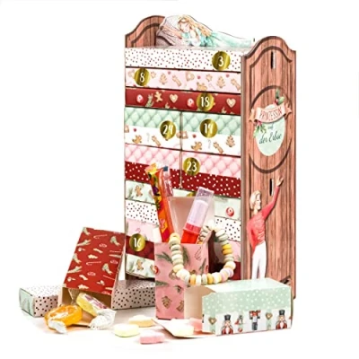 Abbildung von Papierdrachen Adventskalender 2023 zum Befüllen Weihnachtskalender mit Schachteln Prinzessin auf der Erbse Zusammenbauen wiederverwendbar