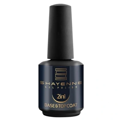 Abbildung von Shayenne 2in1 Base Coat und Top 15 ml mit Schwitzschicht UV LED Lampe Unterlack Überlack Nagel Lack Gellack Nagelgel Shellac