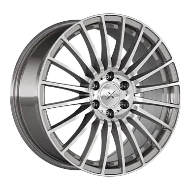 Abbildung von AXXION 5 loch 18Zoll 108mm Alufelge AX5 Daytonagrau hochglanzpoliert 11511 Felge