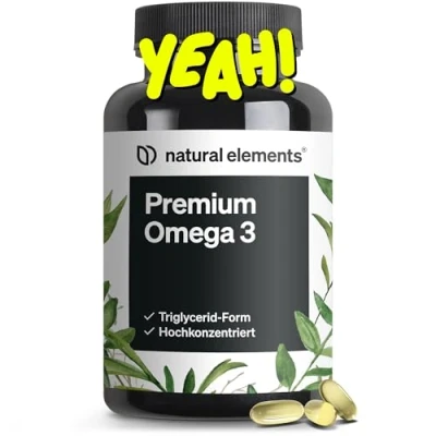 Abbildung von Premium Omega 3 120 Kapseln GoldenOmega® mit 80% Anteil in Triglycerid Form Laborgeprüft, aufwendig aufgereinigt und aus nachhaltigem Fischfang Deutschland hergestellt