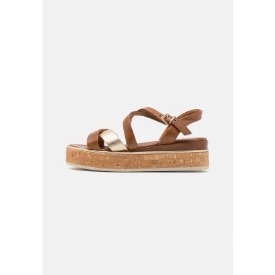 Abbildung von Marco Tozzi Plateausandalette, Damen, Größe: 41, Cognac Schuhe