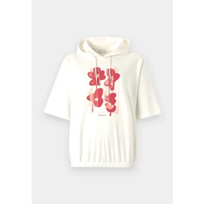 Abbildung von TOM Tailor Hoodie WITH Artwork Sweatshirt, Damen, Größe: XS, Whisper white