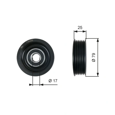 Abbildung von GATES T36420 Umlenkrolle FleetRunner Micro V Stretch Fit mit Rillen MAZDA: 3 Hatchback, 2 Hatchback