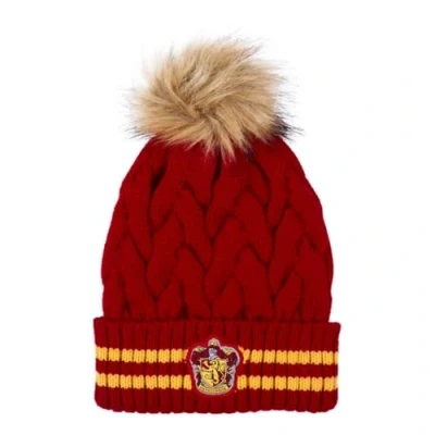 Abbildung von Harry Potter Unisex Kinder Gorro Pompon LOL Strickmütze, Gryffindor Rot, Einheitsgröße EU