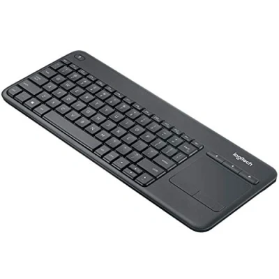 Abbildung von Logitech K400 Plus Kabellose Touch TV Tastatur mit integriertem Touchpad, US QWERTY Layout Schwarz