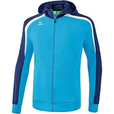 Abbildung von ERIMA Herren Jacke Liga 2.0 Trainingsjacke mit Kapuze, curacao/new navy/weiß, XL, 1071846