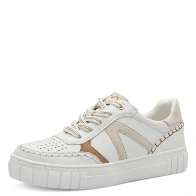 Abbildung von MARCO TOZZI Damen Sneaker flach mit Schnürsenkeln Freizeit, Mehrfarbig (White/Dune), 40 EU