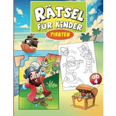 Abbildung von Rätsel für Kinder ab 4 Piraten: Fehlersuchbilder, Labyrinthe, Punkt zu und viele weitere spannende Aufgaben kleine Seeräuber