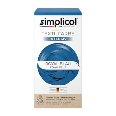 Abbildung von simplicol Textilfarbe intensiv (18 Farben) Royal Blau 1809 Dunkelblau: Einfaches Färben in der Waschmaschine All 1 Komplettpackung 8007147