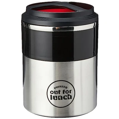 Abbildung von Pioneer Thermo Speisebehälter 1 L Edelstahl Doppelwandig mit Extra Breiten Öffnung, Isolier Lunch Box für Suppe/Essen 4 Stunden Heiß 8 Kühl Auslaufsicher BPA Frei Grau