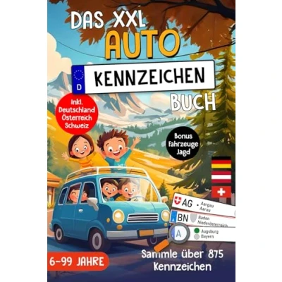 Abbildung von Das XXL Autokennzeichen Buch: ultimative Reisespiel für Kinder Sammle über 875 Kfz Kennzeichen in Deutschland inkl. Österreich, Schweiz Spannende Beschäftigung lange Autofahrten