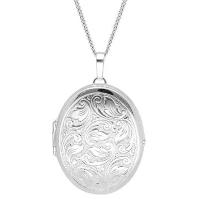 Abbildung von trendor Damen Halskette mit großem Medaillon 925 Silber zauberhafter Schmuck, Halsschmuck für Frauen, tolle Geschenkidee, 15550 45 cm