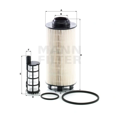 Abbildung von MANN FILTER PU 8010/1 2 x Kraftstofffilter Filtereinsatz mit Dichtung