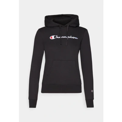 Abbildung von Champion Icons Hoodie Large LOGO Kapuzenpullover, Damen, Größe: Medium, Black