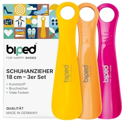 Abbildung von biped 3er Set Schuhanzieher Kunststoff 18 cm Schuhlöffel deutsche Herstellung z1570(grapefruit)