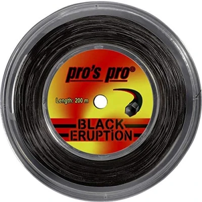 Abbildung von Pros Pro Black Eruption Tennissaite 200m Rolle 1.24mm Schwarz
