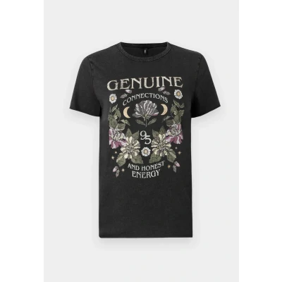 Abbildung von ONLY REG S/S JRS NOOS Tshirt print, Damen, Größe: XS, Black/genuine