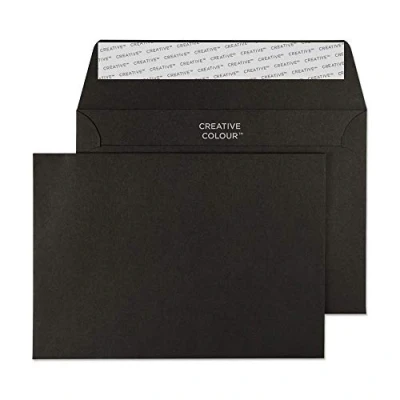 Abbildung von Blake Creative Colour 15114 Farbige Briefumschläge Haftklebung Tiefschwarz C6 114 x 162 mm 120 g/m² 25 Stück