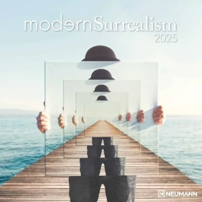 Abbildung von N NEUMANNVERLAGE Modern Surrealism 2025 Broschürenkalender, 30x30cm, Wandkalender mit künstlerischen Abbildungen, Mondphasen, viel Platz für Notizen und internationale Feiertage/Kalendarium